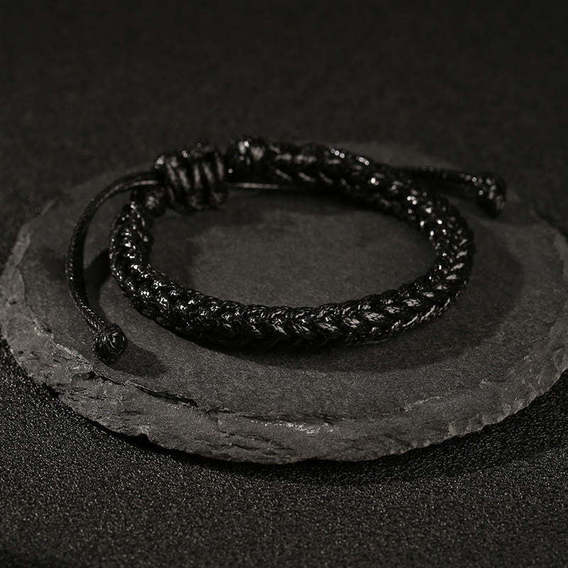 Handmade Eight Thread Peace Knot Wax Cord Rope Braided Bracelet