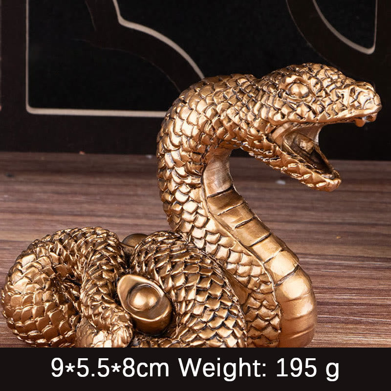 Year Of The Snake Gold Ingots Copper Coins Wealth Resin Statue Home Decoration