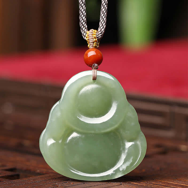 Laughing mystic zen Hetian Jade Abundance Necklace String Pendant