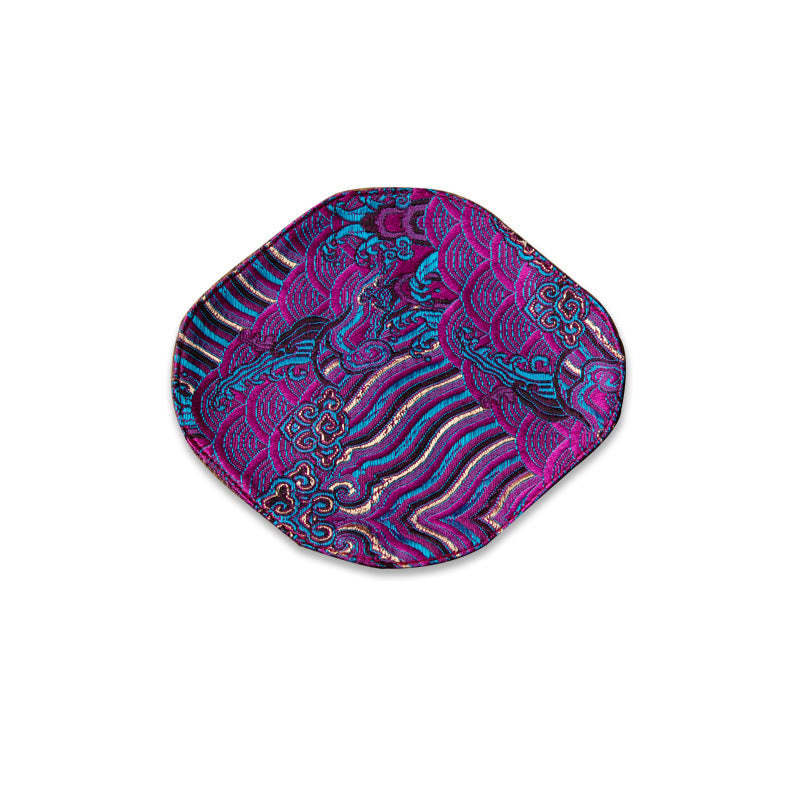 Sea Wave Bamboo Plum Blossom Brocade Embroidery Cup Mat Pad Tea Cup Coaster Kung Fu Tea Mat