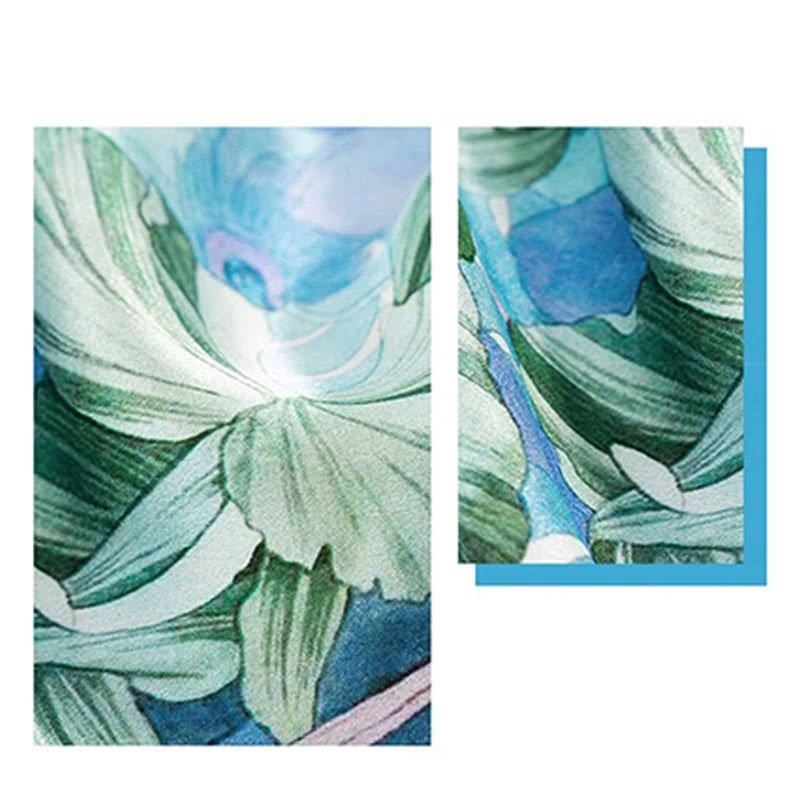Jungle Oil Painting Auspicious Clouds 100% Mulberry Silk Scarf Premium Grade 6A Double-sided Silk Neck Scarf