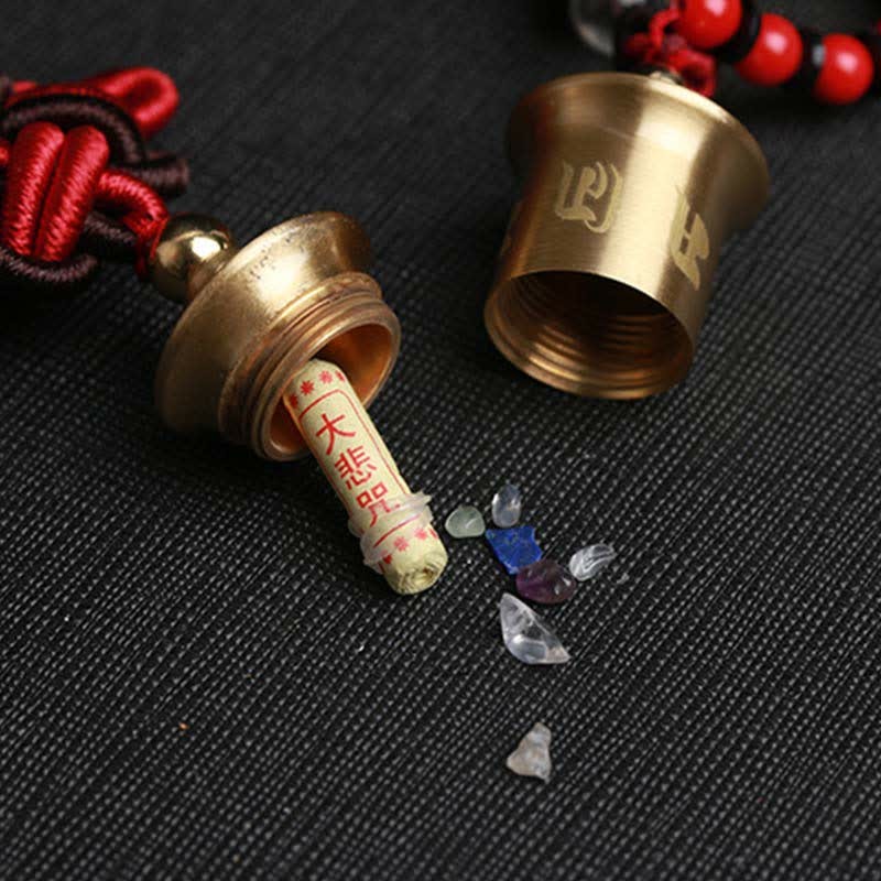 Tibet Om Mani Padme Hum Prayer Wheel Nine Palace Eight Trigrams Copper Car Hanging Decoration