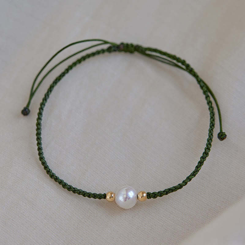 Natural Pearl Bead Luck Braid String Bracelet