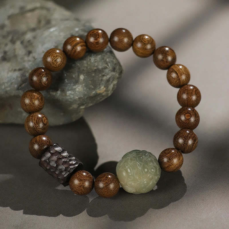 Sandalwood Bodhi Seed PiXiu Ebony Wood Bead Healing Bracelet