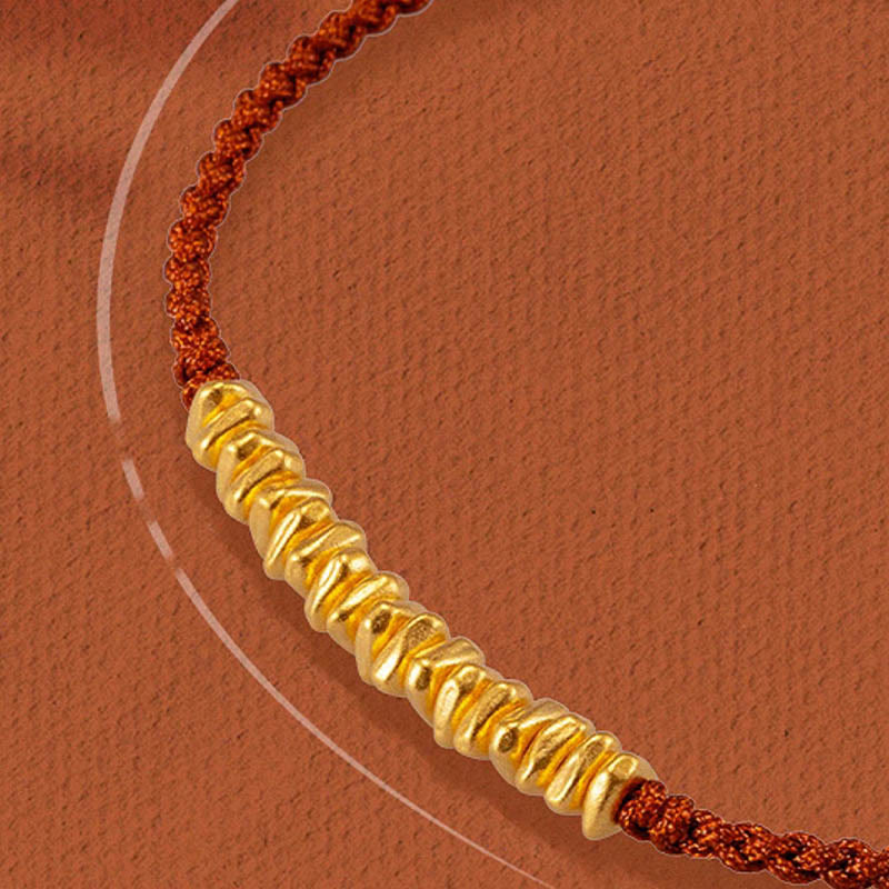 999 Gold Small Gold Pieces Design Handmade Protection?Braided Rope Bracelet