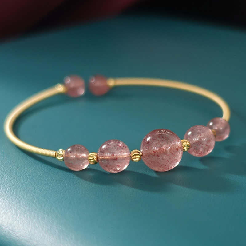Natural Strawberry Quartz Love Healing Bracelet Bangle