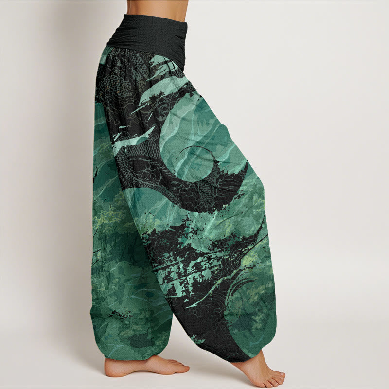 Dragon Forest Design Women's Elastic Waist Harem Pants
