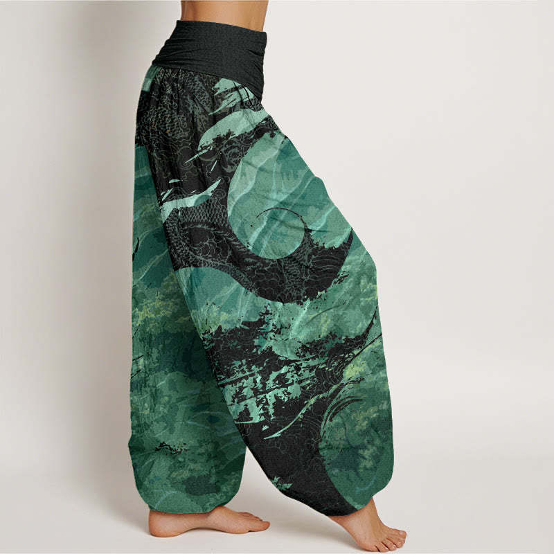 Dragon Forest Design Women's Elastic Waist Harem Pants