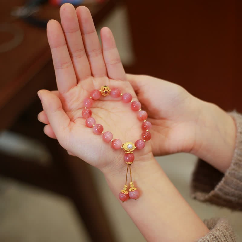 925 Sterling Silver Yanyuan Agate Lotus Flower Enlightenment Bracelet