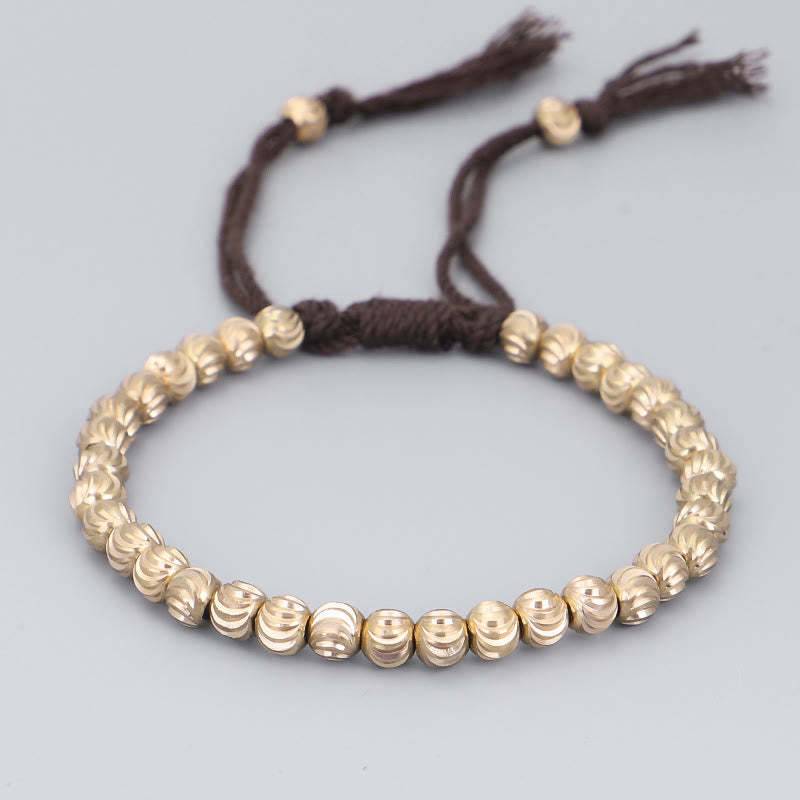 Tibetan Handmade Copper Bead Luck String Bracelet