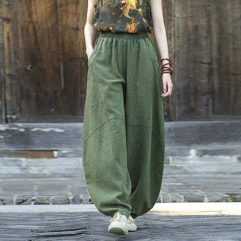 Cotton Linen Pants Harem Trousers Loose Zen Yoga Tai Chi Women's Pants
