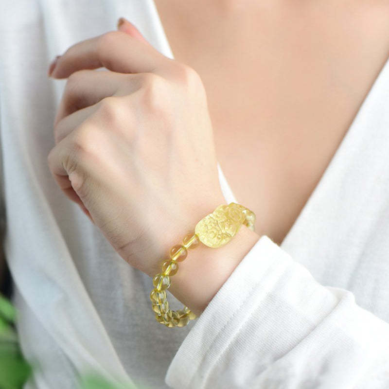 FengShui Citrine PiXiu Wealth Bracelet