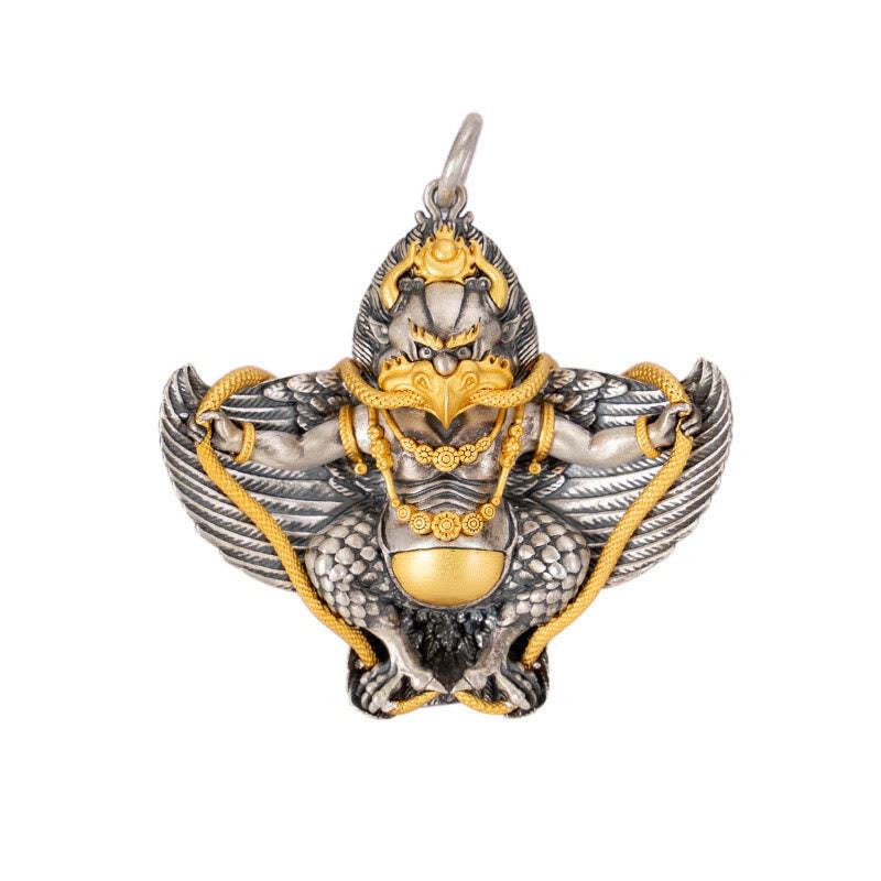 925 Sterling Silver Tibetan Garuda Bird Wisdom Necklace Pendant