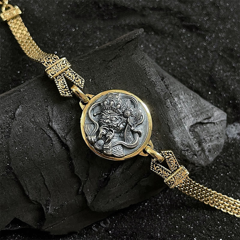 Tibetan 925 Sterling Silver Zakiram Goddess of Wealth Blessing Protection Bracelet