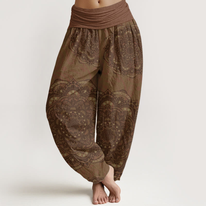 Mandalas Paisley Pattern Women's Elastic Waist Harem Pants