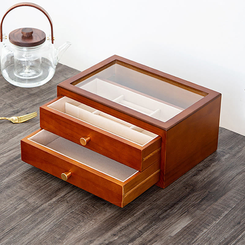 Retro Solid Wood Jewelry Box Jewelry Storage Box With Drawer