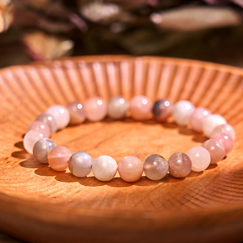 mystic zen Stone Peach Moonstone Healing Bracelet