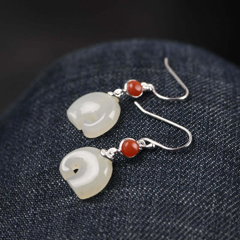 925 Sterling Silver Elephant Hetian Jade Abundance Necklace Pendant Bracelet Ring Earrings Set