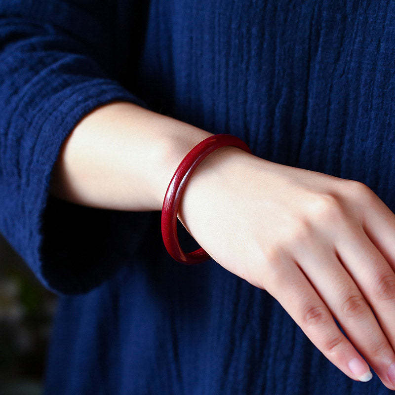 Cinnabar Heart Sutra Engraving Blessing Bangle Bracelet