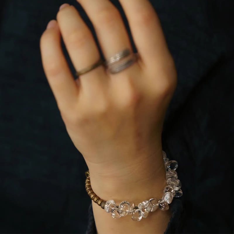Irregular White Crystal Copper Clarity Bracelet