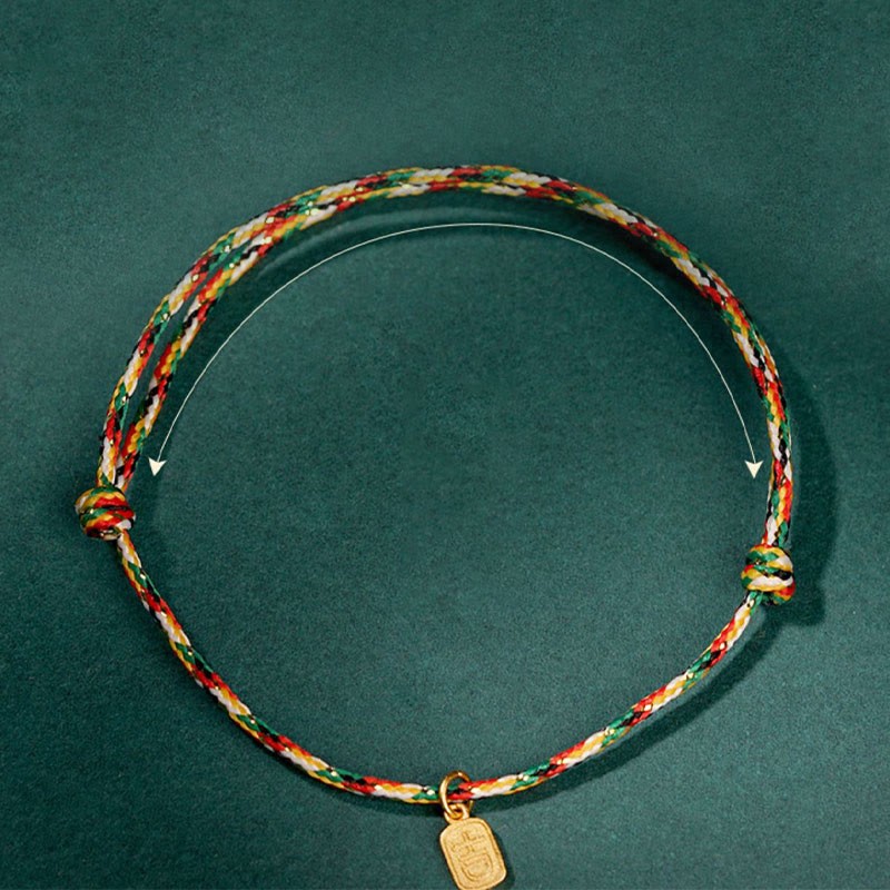 Auspicious Fu Character Peace And Joy Luck Handmade Multicolored Child Adult Bracelet