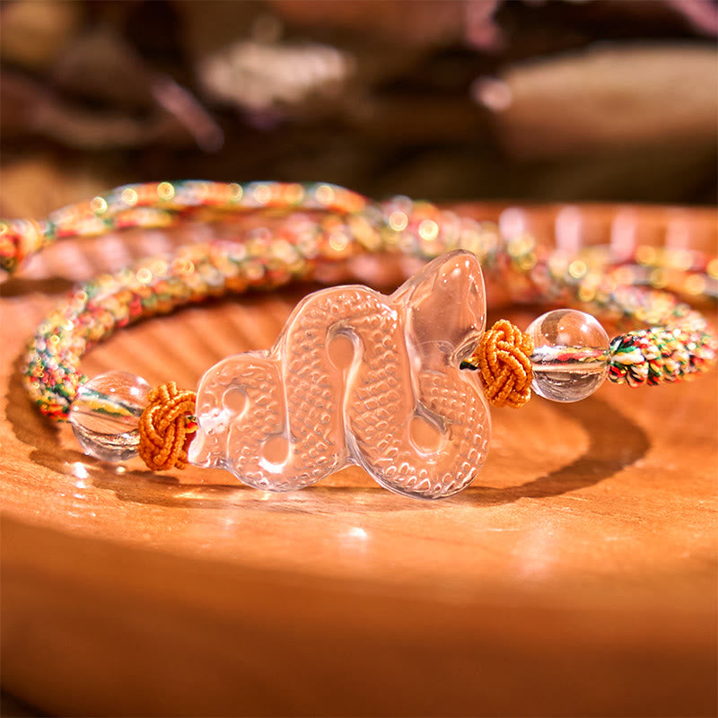 White Crystal String Year Of The Snake Healing Bracelet