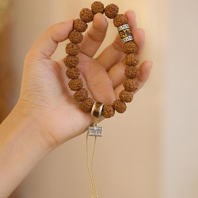 Tibet Rudraksha Bodhi Seed Amulet Wealth Luck Bracelet