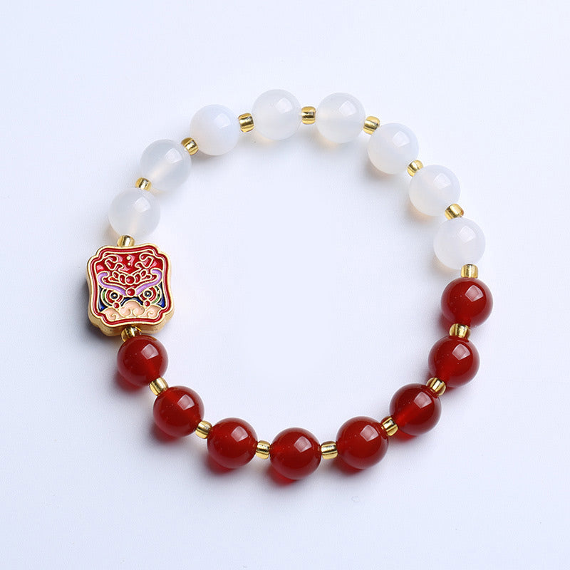 Red Agate White Agate Strength Healing Bracelet
