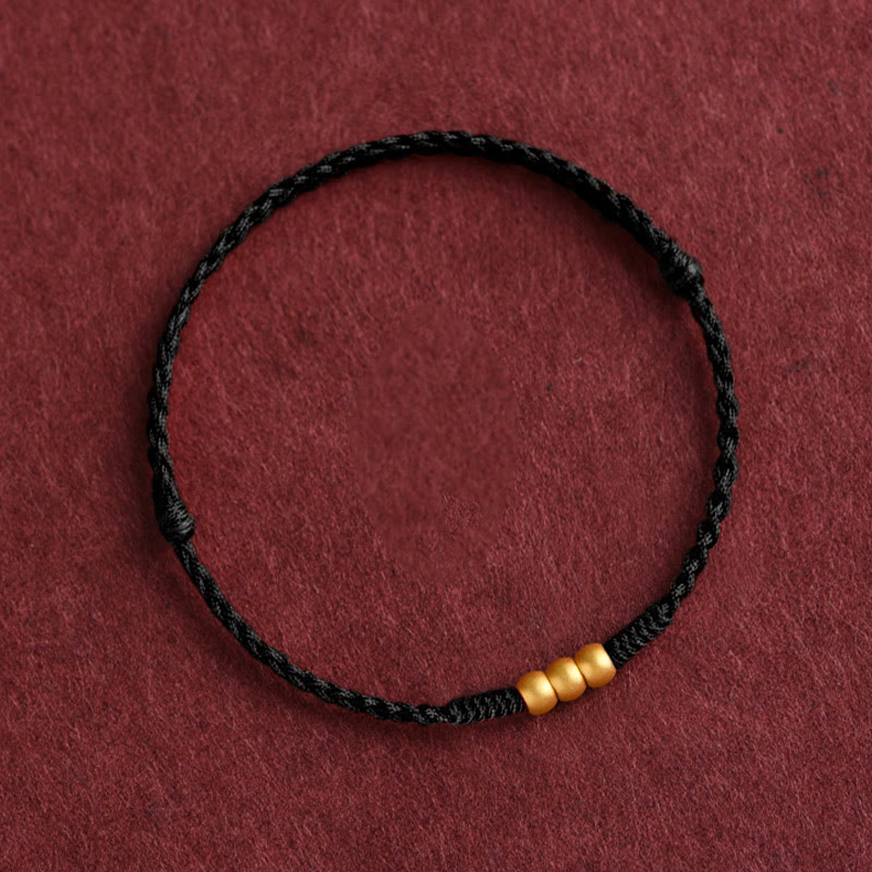 999 Gold One Mini Bead Design Handmade Strength?Braided Rope Bracelet Anklet