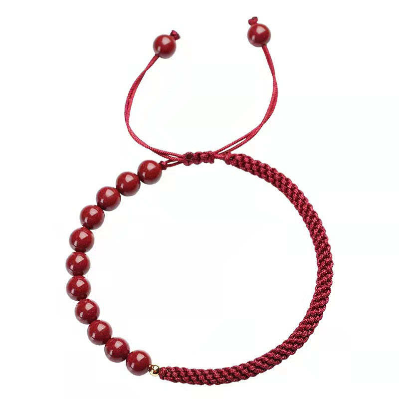 Natural Cinnabar King Kong Knot Blessing String Bracelet