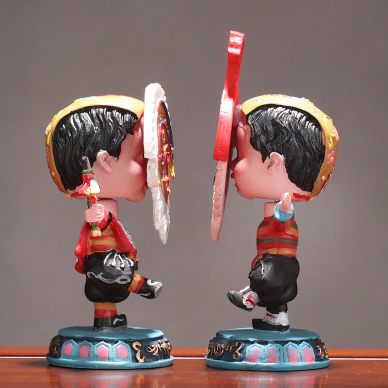 Tibetan Opera Face Mask Puppet Home Office Car Decoration Ornament