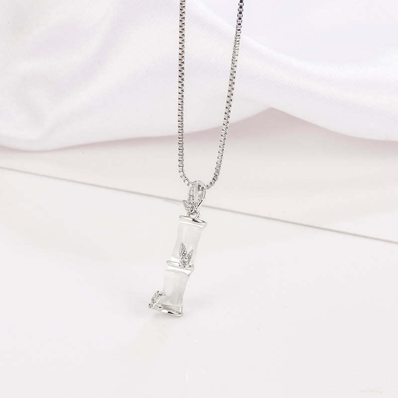 Chalcedony Bamboo Pattern Harmony Necklace Pendant