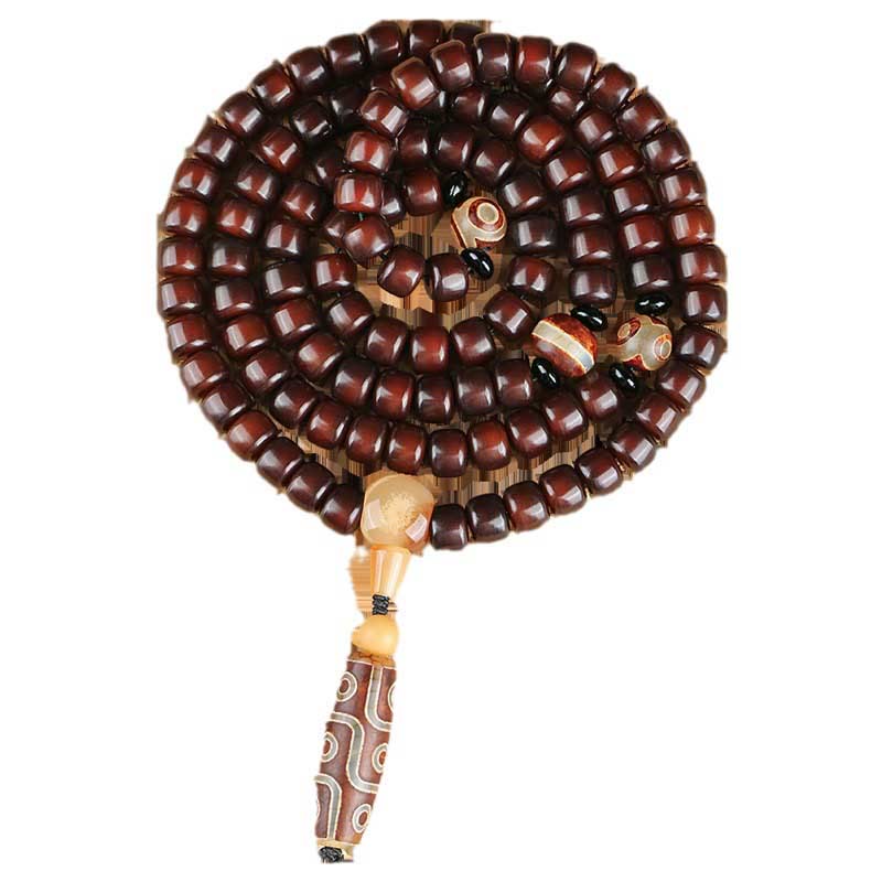 108 Mala Beads Three-eyed Dzi Bead Nine-eye Dzi Bead Jade Luck Bracelet
