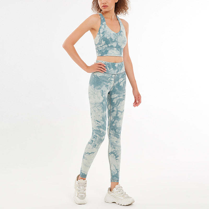 2Pcs Floral Flowers Print Crop Tank Top Pants Sports Gym Outfits Fitness Yoga Women's Yoga Sets