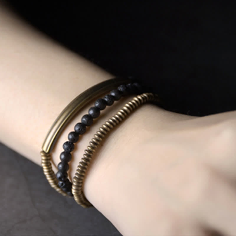 Vintage Lava Rock Copper Support Bracelet