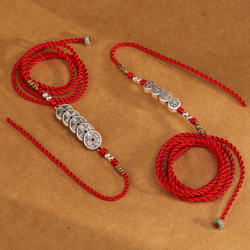 999 Sterling Silver Blessing Red String Belly Chain