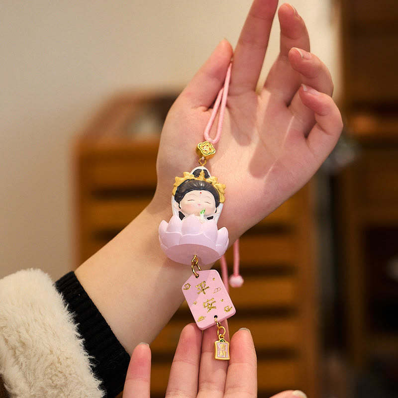 Lotus Avalokitesvara mystic zen Fu Character Wealth Car Hanging Decoration