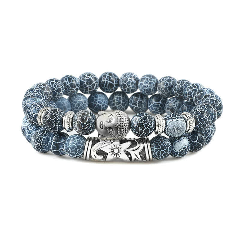 2Pcs Natural Crystal Agate mystic zen Protection Bracelet