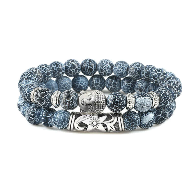 2Pcs Natural Crystal Agate mystic zen Protection Bracelet