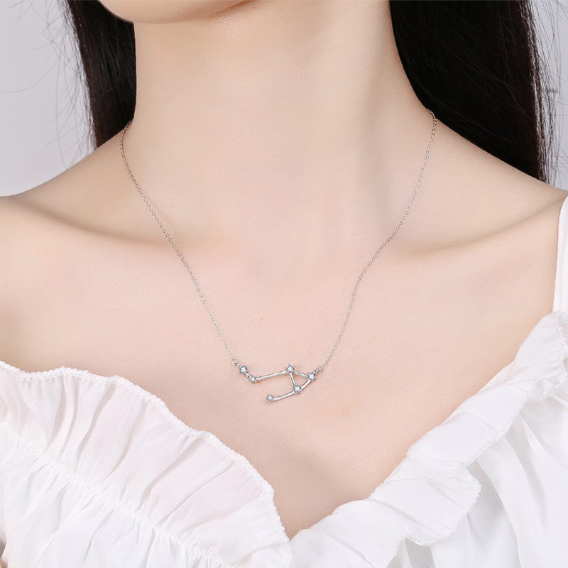 925 Sterling Silver 12 Constellations of the Zodiac Astrology Blessing Necklace Pendant