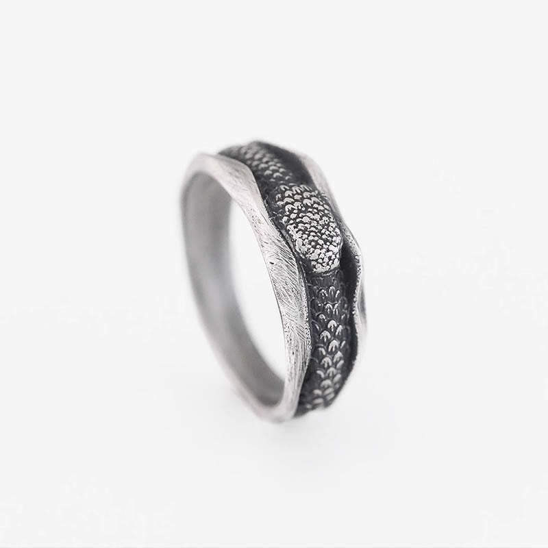 999 Sterling Silver Snake-shaped Year Of The Snake Protection Ring
