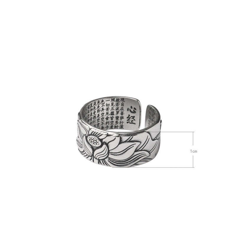 Tibetan Lotus White Copper Enlightenment Ring