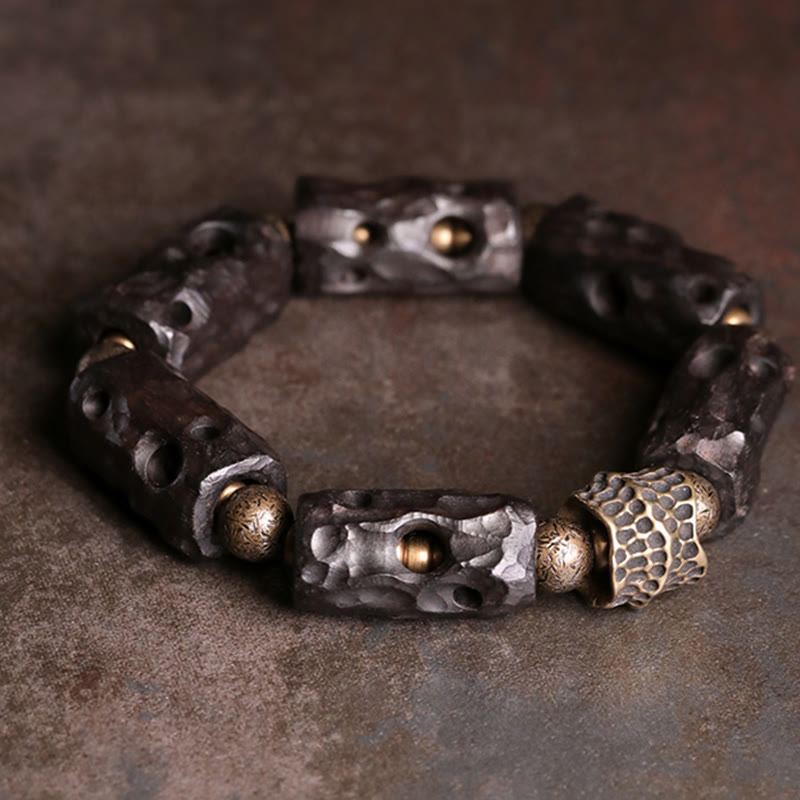 Ebony Wood Copper Brass Calm Bracelet
