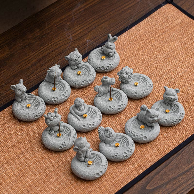 Chinese Zodiac Healing Incense Burner Desk Decoration