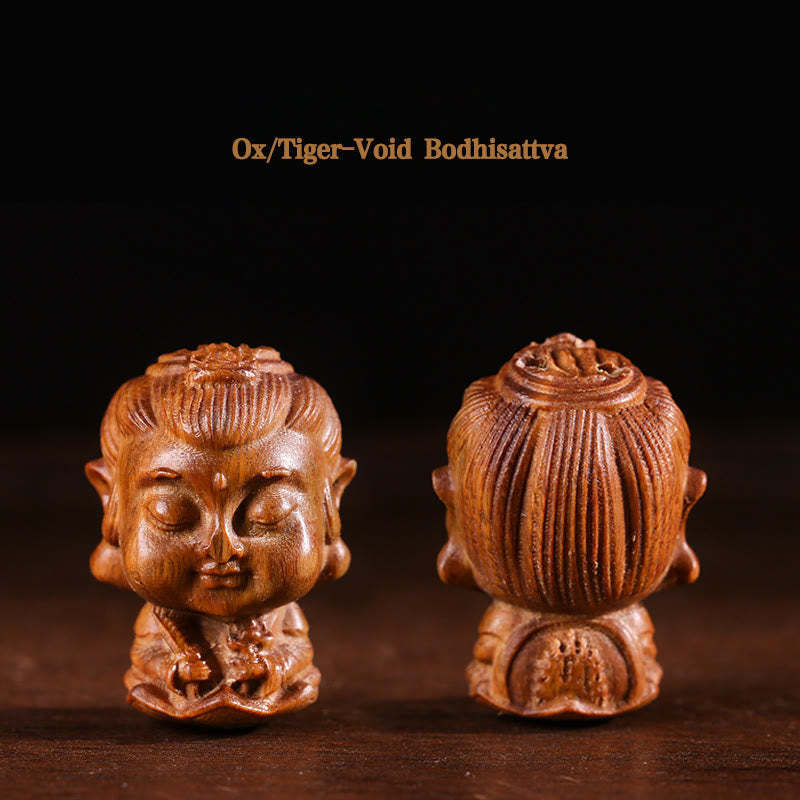 Chinese Zodiac Natal mystic zen Green Sandalwood Lotus Engraved Positive Home Decoration