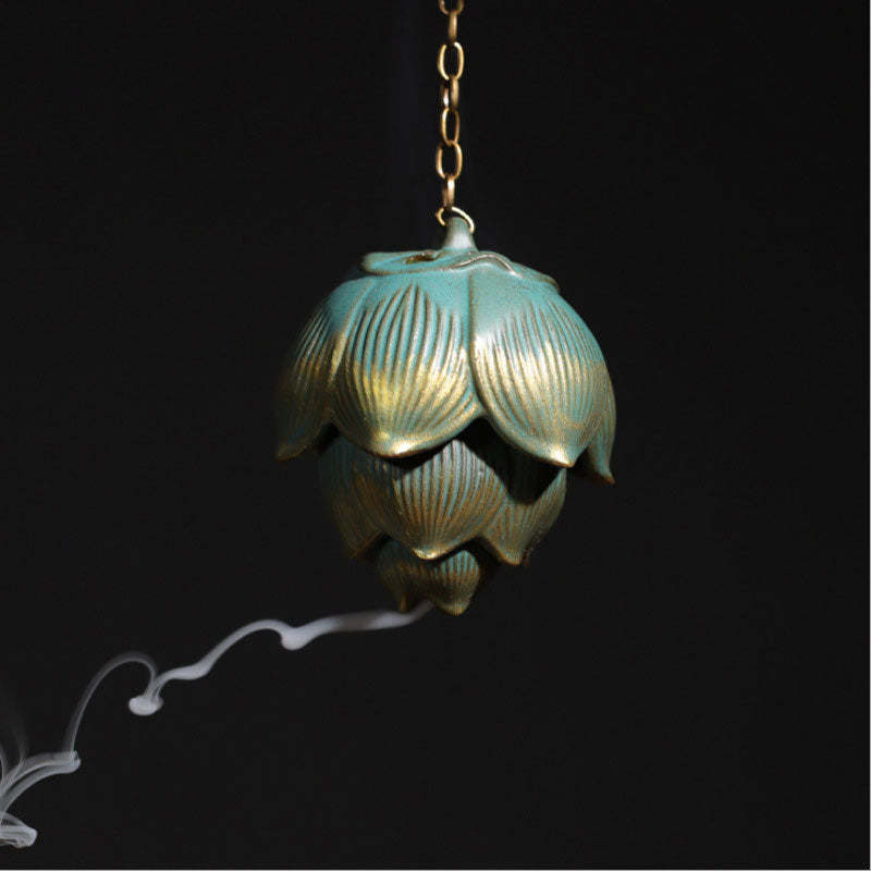 Lotus Meditation Hanging Incense Burner Decoration