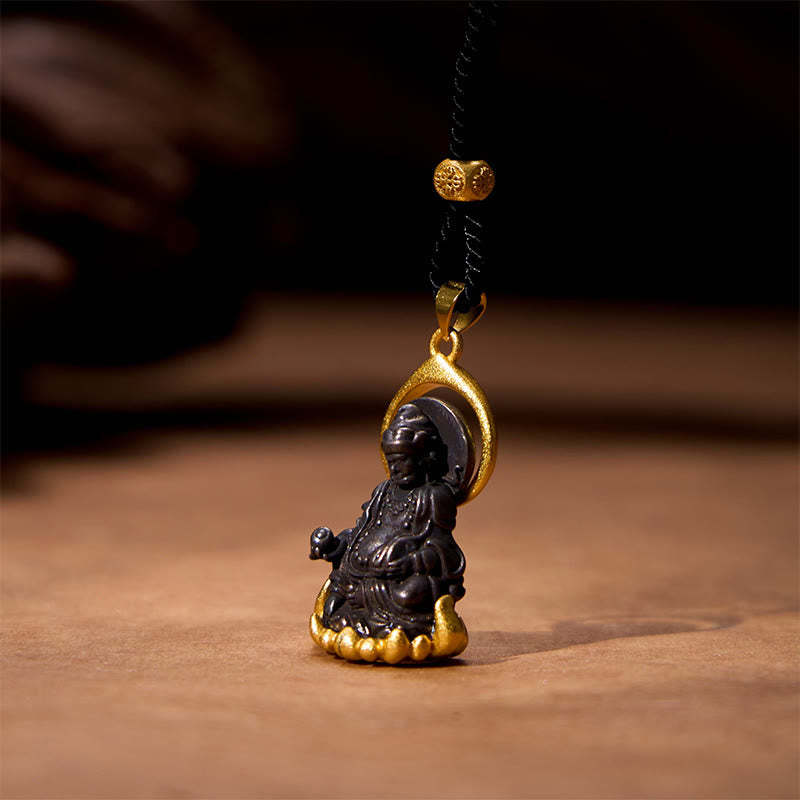 Tibetan Yellow Jambhala Yellow God of Wealth mystic zen Serenity Necklace Pendant