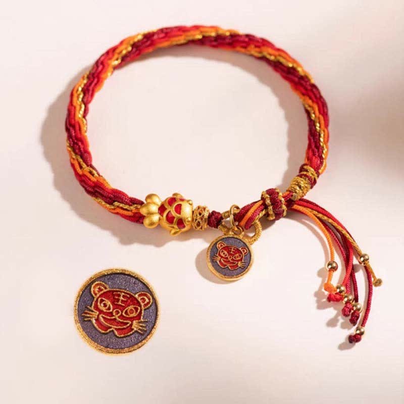 Chinese Zodiac Handmade Koi Fish String Protection Reincarnation Knot Braid Bracelet