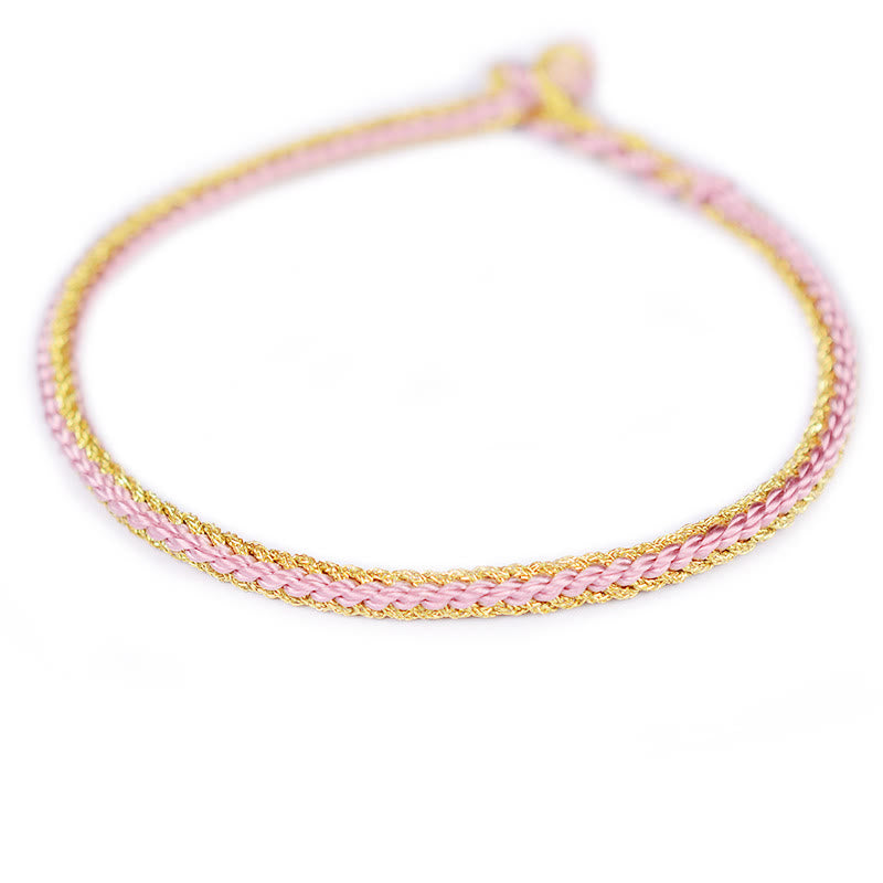 Two-Color Rope Handcrafted Eight Thread Peace Knot Bracelet