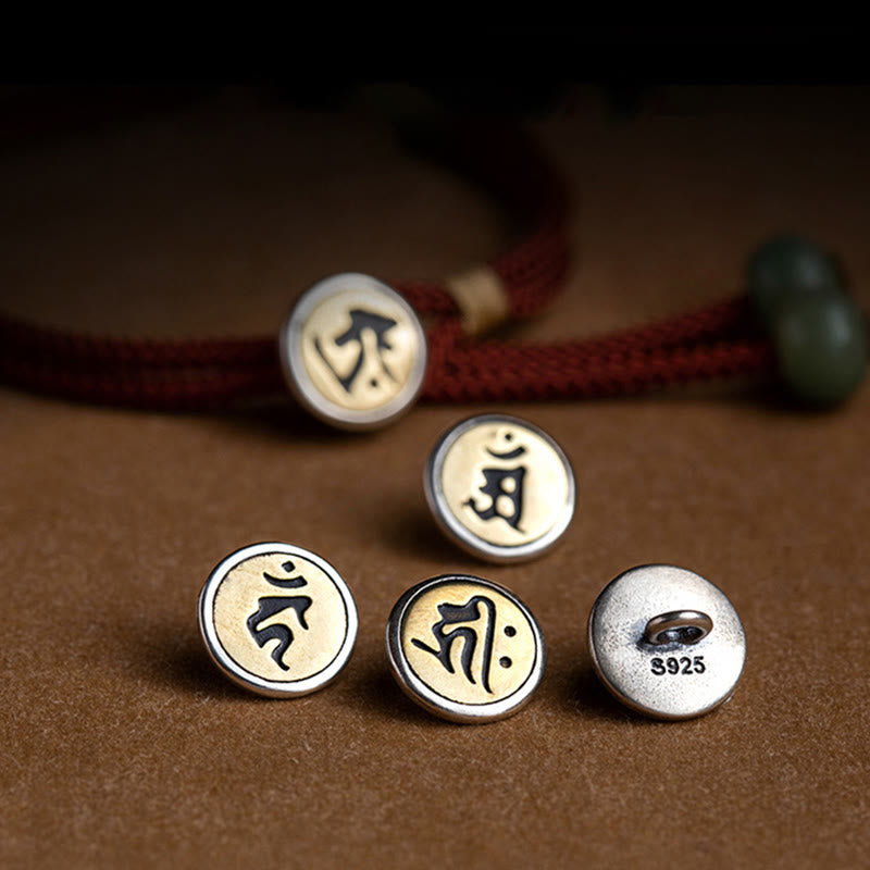 925 Sterling Silver Handmade Chinese Zodiac Natal mystic zen Cyan Bodhi Seed Protection Braided Red String Bracelet